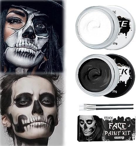 Cerone Bianco Make Up Viso,Halloween Colori Trucco Viso,Trucca Bimbi Viso,Viso Vernice Corpo Effetti Speciali,Pittura del Corpo e del Viso Alle Feste per il Trucco Teatrale, Halloween, Carnevale