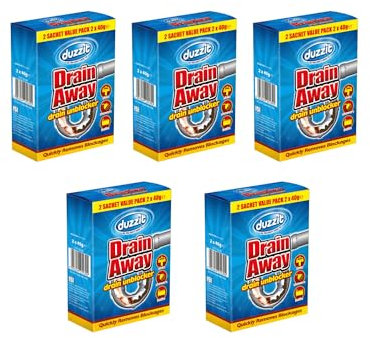 Avilia Set da 5 x 2 Sacchetti Sgorgante per Tubature | Soluzione Profonda per lo Sgorgo delle Tubature | Stura Lavandini e Scarichi | Pulizia Facile delle Tubature