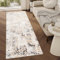 TAPISO Crystal Teppich Läufer Glänzend Beige Grau Schwarz Modern Abstrakt Muster Wohnzimmer Schlafzimmer Flur Eingang Kurzflor ÖKO-TEX 120 x 400 cm