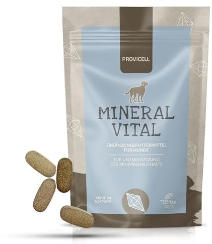 Provicell Mineral Vital für Hunde | Barf-Zusatz von Tierärzten in Deutschland entwickelt | Mineralien-Komplex mit Kalium, Magnesium & Calcium | Barfen für den Hund | Mineralstoffe 120 Tabletten