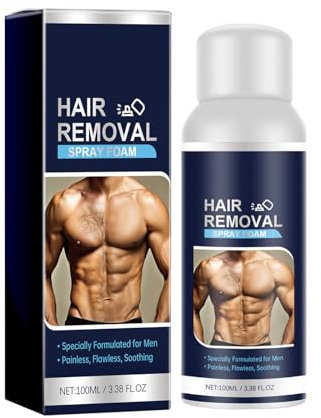 Generic Schiuma Spray per Depilazione per Uomo - No Irritazione, per Ascelle, Schiena, Gambe - Adatto a Tutti i Tipi di Pelle, 100 ml PvN084 (Blue, One Size)