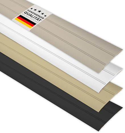 D-TACK Übergangsprofil Alu selbstklebend | Breite 37 mm | Länge 1 m | Titan | Flache Übergangsschiene | Übergangsleiste aus eloxiertem Aluminium | Abdeckleiste in Handwerker-Qualität