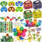 Dinosaurier Party Mitgebsel Kindergeburtstag Geburtstagsgeschenke Dinosaurier Puzzle Spielzeug Slap Armband Maske Dino Eier Schlüsselanhänger Stempel Aufkleber Geschenkbox für Junge Dino Mitbringsel