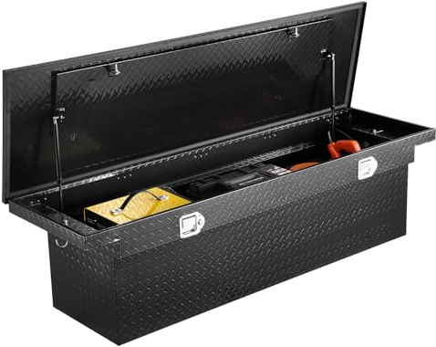 VEVOR Crossover Lkw Werkzeugkasten für die Ladefläche (1815 x 699 x 474 mm) abschließbare & wasserdichte Werkzeugkisten aus Aluminium Truckbox für Wohnmobilanhänger schwarz