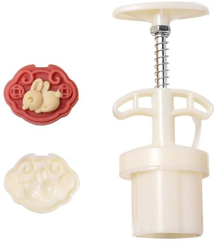 Stampi da dessert a pressione a mano con motivo di conigli, stampo per biscotti e dessert, per feste di metà autunno, strumento per biscotti e pasticcini