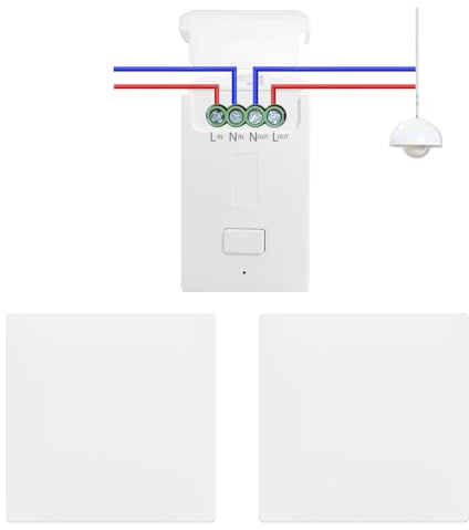 Wireless Switch Kinetic and Receiver, remote light switch wireless 2 way Control (RF Version Switch Kit(2 to 1))