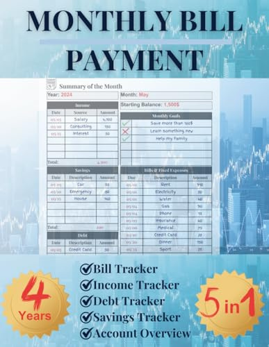 Monthly Bill Payment Tracker: Budget and Expense Log Book - Including Yearly Summary, Savings and Debt Overview (110 Pages, 8.5x11, A4)