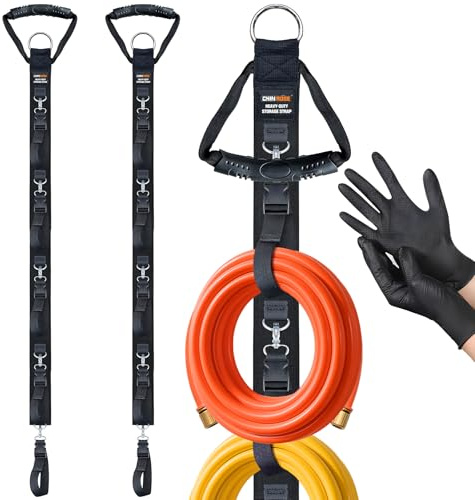 Extension Cord Organizer, 2 PCS Extension Cord Hanger with 5 Detachable Straps, Garage Garden Storage Straps for Cable, Hose, Rope, Tool
