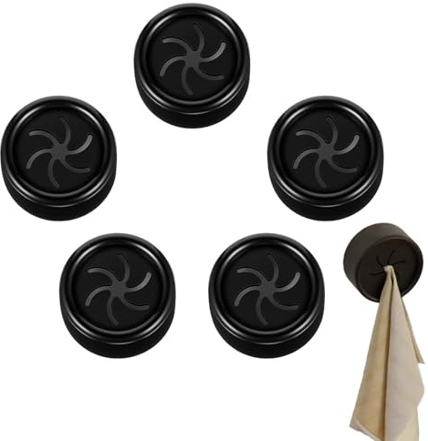 Shirene Colgador Toalla Baño Adhesivo,5 Piezas Colgador Trapos Cocina Redondos de ABS, Toallero Adhesivo Baño Fuerte sin Taladro, Ganchos para Toallas de Pared