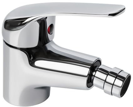 Miscelatore Bidet Bagno monoforo con Piletta di Scarico 1”1/4 Stile Classico | Miscelatore Acqua Calda Fredda | Ottone Cromato | Attacco 3/8 | Kit Completo