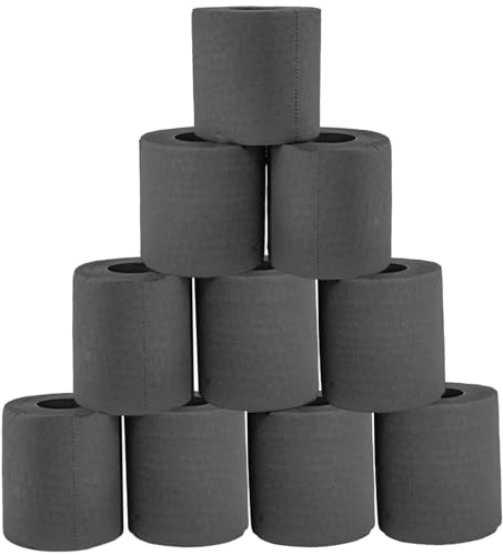 10 rollos de papel higiénico negro toallas de papel negras absorbentes suaves de 4 para hogares y varios espacios públi