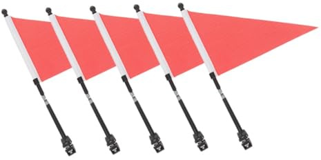 TOYANDONA Lot de 5 Sets de Drapeaux de Vélo pour Guidon Garçon et Filles, Triangles D’avertissement Haute Visibilité, Accessoires Vélo Robustes et Résistants aux Intempéries, pour Sécurité