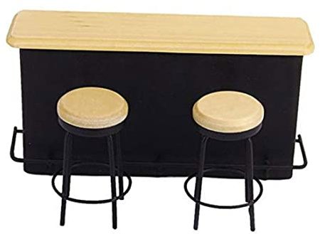 Grtheenumb 1/12 dockhus miniatyrbarmöbler med bord 2 stolar dockmöbler svart 1 set