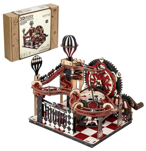 Wooden Model Kits for Adults, Mechanical Marble Run - 3D Puzzles Gear Drive Coaster, Creative STEM Building Project, Unique Father's Day, Birthday & Graduation Gifts for Men, Dad