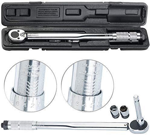 AGT Professional Drehmomentenschlüssel: Profi-Drehmomentschlüssel mit Stecknuss-Set, 28-210 Nm, Verlängerung (Drehmomentschlüssel Auto, Set Auto, Schraubenschlüssel)