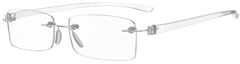 eyekepper Lunettes de Lecture Légères Sans Monture Homme Femme, Bras Transparent 3.00