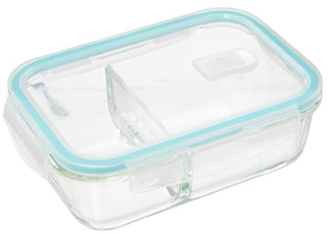 FIVE - Förvaringsbox av glas med 2 fack och ett Clipeat lock 1,01 L