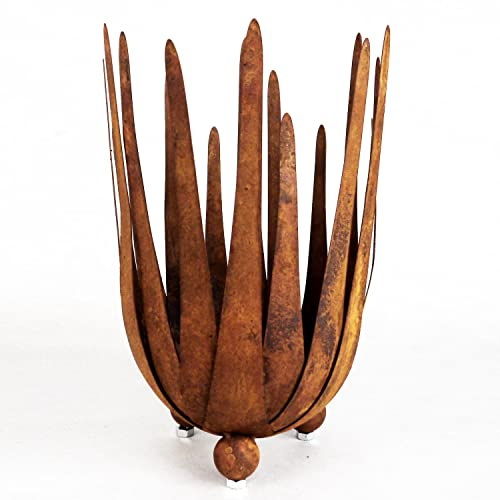 ecosoul Skål vindljus ljushållare lotus dekorativ skål rostad med 3 fötter diameter: 24 cm botten 30 cm upptill, höjd 38 cm dekorativt objekt 1 styck