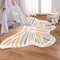 Lukinbox Kinderteppich mit Schmetterlingsmotiv für Mädchenzimmer, bunt, waschbar, weicher Teppich, rutschfeste Spielmatte, Teppich für Spielzimmer, Kinderzimmer, 122 x 13 cm