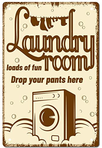 CREATCABIN CartChapa Cuarto Lavado, Retro, Vintage, Metal, Decoración Pared, Mural Artístico Hogar, Jardín, Cocina, Bar, Pub, SaEstar, Oficina, Garaje, Placa 12 x 8 Pulgada