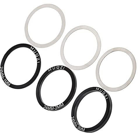 Harilla 24mm 29mm 30mm 6X Halterung Achsscheibe Aluminiumlegierung Ersatz Fahrrad Tretlager Kurbelgarnitur Scheibe für BB86/91/92/PF30/BB30, 24MM