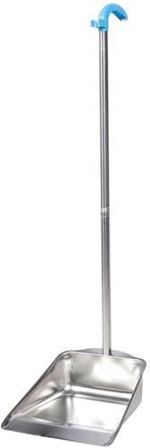 Alipis Kehrschaufel Edelstahl Langen Stiel Kehrblech mit Besen Halterung Stehende Kehrschaufel Kehrgarnitur für Innen Außen Zuhause Haushalt Reinigung Kehren