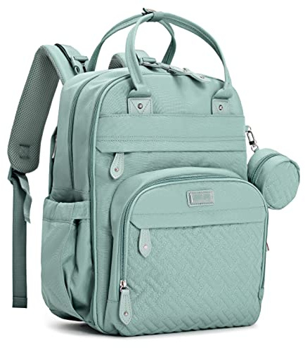 BabbleRoo Diaper Bag Backpack - Baby Essentials Travel Bag - Multi Function Water Resistant Diaper Bag, Travel Essentials Baby Bag with Changing Pad, Stroller Straps & Pacifier Case – Sage Green
