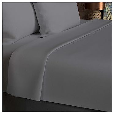 Soleil d'ocre, Bettlaken aus Baumwolle 57 Fäden 260x300 cm UNI Grau