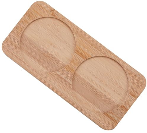 GORGECRAFT Wooden Salt & Pepper Mill Tray Bamboo Serving Tea Tray Holder & Rest for 2 Mills Accessories Kitchen Storage Holder Home Decoration Crafts