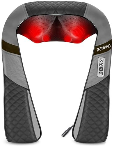 RENPHO Neck Massager, Massagers for Back and Neck, Christmas Gifts, Back Massage with Heat, Should-Massager with Deep Tissue Kneading, Shiatsu Massagers for Leg, Feet, Gifts for Women