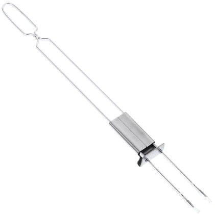 SUPVOX 1pieza Brochetas De Acero para BBQ Herramientas De Barbacoa Reutilizables Agujas De Asar Doble Punta Resistentes y Fáciles De Limpiar para Fiestas Al Aire y Camping
