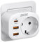 LENCENT Ladron Enchufe USB C 4000W, Cargador con Carga Rápida QC3.0+PD20W, Cargador con 1 Toma de CA & 3 Puertos USB, para Móvil, Tableta, Adecuedo para Familia, Cocina y Oficina