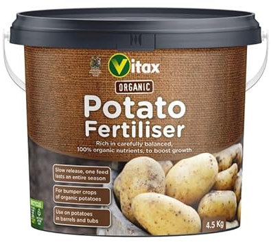 Vitax Organic Potato and Vegetable Fertiliser 1kg - 4.5kg, Natural Plant-Based Feed for Root Crops & Vegetables – Promotes Strong Growth, Higher Yields & Soil Health (4.5kg)