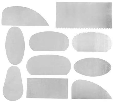 10 Pcs Steel Pottery Tools Clay Ribs Stainless Steel Serrated Scraper Crafts Tool Sculpture Modeling Cutter Scraper Ceramics Sculpting Tools Kits for Sculpting Texturing Artists Modeling Potter