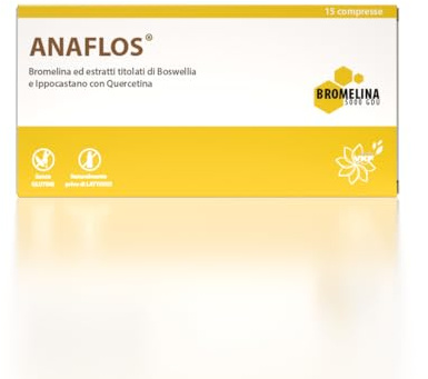 ANAFLOS 15 CPR | INTEGRATORE CON BROMELINA 5000 GDU/g, BOSWELLIA, IPPOCASTANO E QUERCETINA | INDICATO PER STATI INFIAMMATORI ACUTI CPR