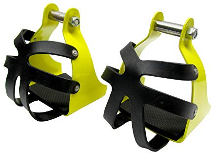 Endurance Stirrups Aluminium Yellow Color Coated 5.5 with Leather Guard