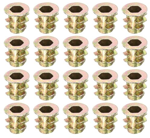 QUARKZMAN 60Pc Inserti, M4-0.7x8 Dado Esagonali In Lega Di Zinco Con Flangia, Dado Con Innesto Collegamento Bullone, Dadi Per Mobili