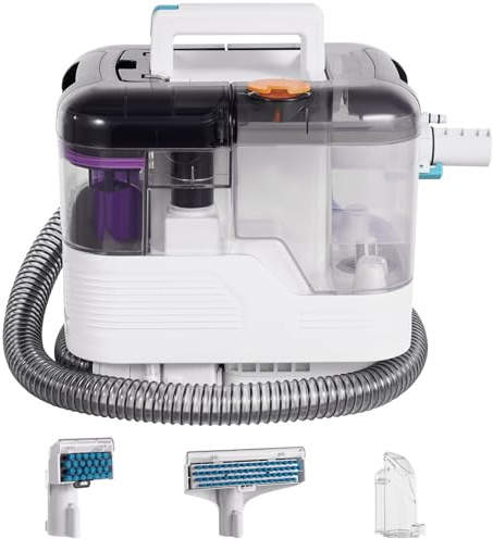 Victoam Limpiador de tapicería, 500 W, 12 kpa, de alto rendimiento, con 2 depósitos, limpiador de manchas para alfombras, sofás, alfombras, escaleras y coche
