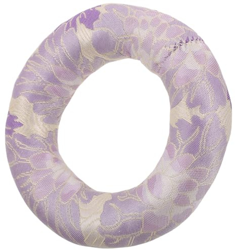 TOPBATHY Small Tibetan Singing Bowl Cushion in Lavender Cloth, Round Hollow Ring Shape Providing Stable Support and Surface Protection, for Chanting Sessions and Yoga Studios
