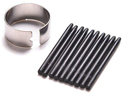 10 Stück Schwarze Standard-Stiftspitzen für WACOM CTL-471, CTL-671, CTL-472, CTL-672 mit Entfernungsring