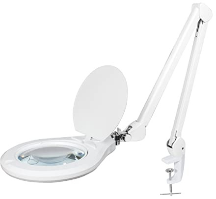 Neatfi Lámpara Lupa LED Super HD XL Elite | Iluminación sin Deslumbramiento, Brazo Ajustable | Ideal para Lectura, Costura y Manualidades (Lentille de 15 cm)