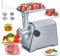 BenRich Electric Meat Mincer Grinder and Sausage Maker, 2800 Watt Powerful Copper Motor Meat Mincer Machine Stainless Steel Body - Sliver