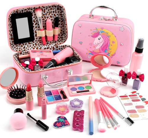 For Ideahome Washable Kids Makeup Girl Toys - Real Make Up Set for Toddler Little Girls Princess, Christmas Birthday Gift for Girls 4-12 Year Old