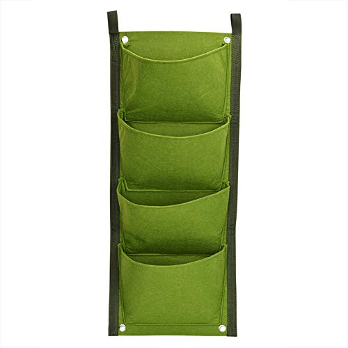 Jenngaoo Sacchi per Piante a Parete, Fioriera da Giardino a Parete Verticale con 4 Tasche, Impermeabile e Traspirante Borse da Coltivazione per Giardino Esterno