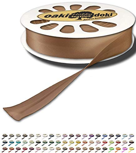 Sandras-Bastelladen Schrägband/Einfassband Satin gefalzt 20m x 20mm 884-Beige