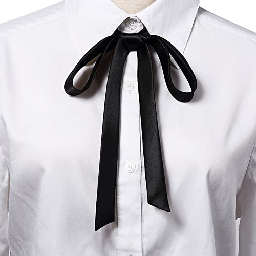 vepoty Cinturón de Bufanda de satén Bufanda Larga y Estrecha Corbata Vintage Elegante Nudo de Cinta Color sólido Pajarita de satén para Mujeres GIRS