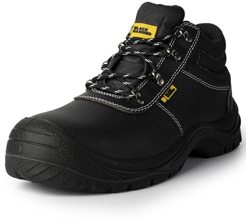 Black Hammer Work Safety Boots Mens Waterproof Shoes Leather Steel Toe Cap Working Ankle Lightweight Footwear S3 SRC Storm (7 UK)