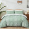 Fondream Green Leaves Duvet Cover Double Botanical Reversible Bedding Set Soft Microfiber Bedding Cover with Pillow Cases (Double,3Pcs)