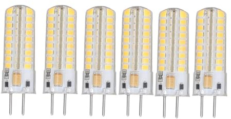 6st 7W AC DC12V LED GY6.35 Lamphållare, 700lm 72 Lysdioder 360 Graders LED Majslampa Dagsljus Varm Vitt Ljus Dimbar Ekvivalent Lampor Ljus för Hängande Lampor Taklampor