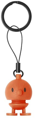 Hoptimist Schlüsselanhänger, Glücksbringer & Schlüsselring mit Bumble Silikon, Tolles Geschenk für Frauen und Männer, Höhe 3 cm, Orange